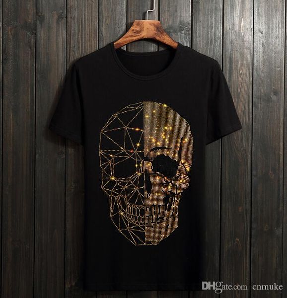 men rhinestones t shirts cotton 100% o neck short sleeve slim fit tee shirt homme man fashion clothing 01, White;black
men rhinestones t shirts cotton 100% o neck short sleeve slim fit tee shirt homme man fashion clothing 01, White;black