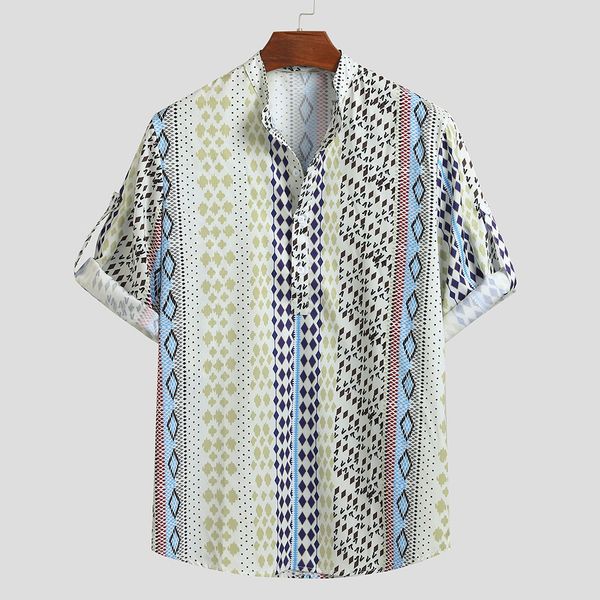 mens shirt chemise summer ethnic printed stand collar colorful stripe short sleeve loose beach shirt hawaiian camisas 2019, White;black
mens shirt chemise summer ethnic printed stand collar colorful stripe short sleeve loose beach shirt hawaiian camisas 2019, White;black