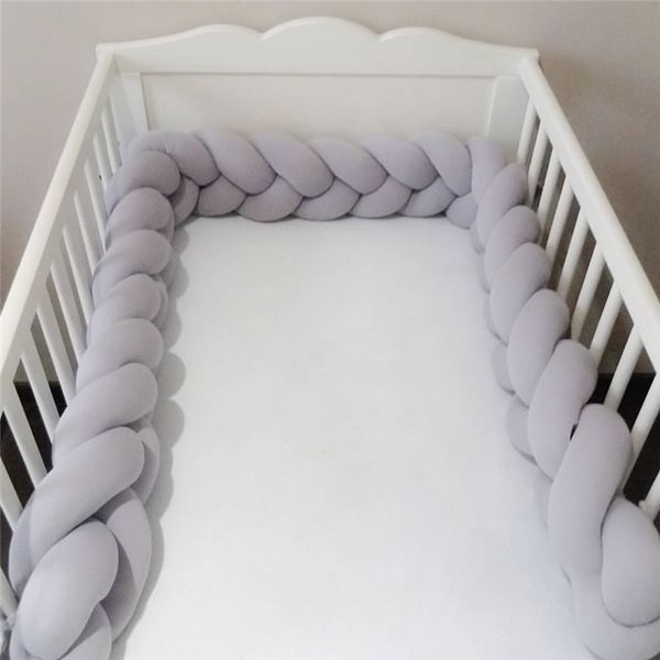 1m/2m/3m/4m Baby Bumper Bed Braid Knot Pillow Cushion Bumper For Infant Crib Protector Cot Room Decor