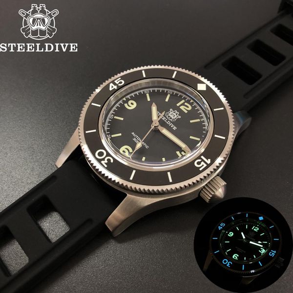 steeldive 1952 nh35 diver watch stainless steel dive watches for men automatic auto watch men mechanical dive watches men 300m, Slivery;brown
steeldive 1952 nh35 diver watch stainless steel dive watches for men automatic auto watch men mechanical dive watches men 300m, Slivery;brown