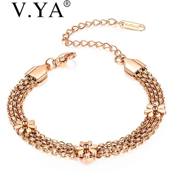 v.ya girl rose gold bracelet titanium steel ladies daisy shape bracelet ladies chain adjustable bracelets for female gifts, Golden;silver
v.ya girl rose gold bracelet titanium steel ladies daisy shape bracelet ladies chain adjustable bracelets for female gifts, Golden;silver