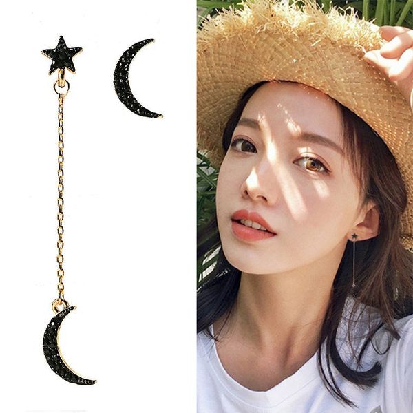 drop earrings star asymmetric full rhinestone moon exquesite crystal 1pair seaside long black style, Silver
drop earrings star asymmetric full rhinestone moon exquesite crystal 1pair seaside long black style, Silver