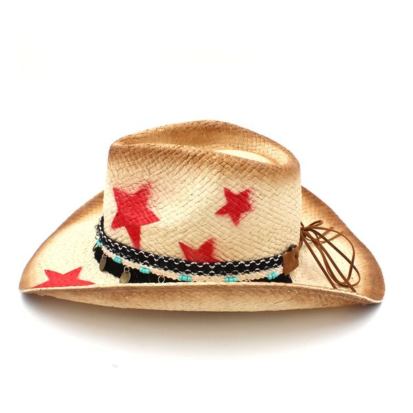 handmade weave straw women western cowboy hat with tassel ribbon star lady dad sombrero hombre cowgirl jazz caps size 58cm, Blue;gray
handmade weave straw women western cowboy hat with tassel ribbon star lady dad sombrero hombre cowgirl jazz caps size 58cm, Blue;gray