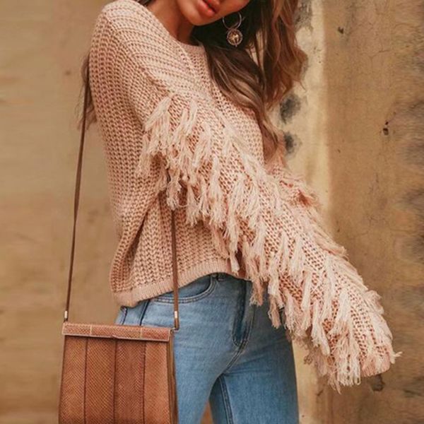 women winter pink tassel boho knited sweaters female 2019 fall solid color casual loose knitting pullovers lazy oaf knitwear, White;black
women winter pink tassel boho knited sweaters female 2019 fall solid color casual loose knitting pullovers lazy oaf knitwear, White;black