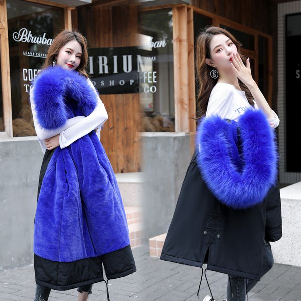 m-6xl 2019 fashion winter warm jacket parka coats thicken hooded fur collar wool liner parkas female office lady loose parkas, Black
m-6xl 2019 fashion winter warm jacket parka coats thicken hooded fur collar wool liner parkas female office lady loose parkas, Black