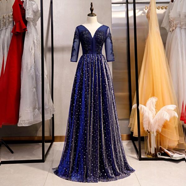 party dresses kesna 2021 elegant evening dress long sleeve luxury lace applique beaded fomal navy blue gown, White;black
party dresses kesna 2021 elegant evening dress long sleeve luxury lace applique beaded fomal navy blue gown, White;black