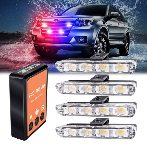 4x4 leds strobe light red blue yellow white auto car front grille firefighter ambulance emergency flasher warning lights
4x4 leds strobe light red blue yellow white auto car front grille firefighter ambulance emergency flasher warning lights