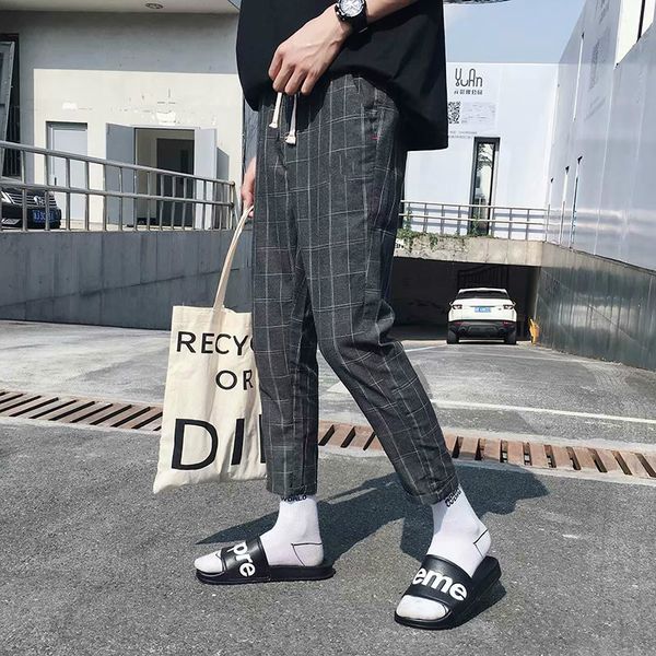 summer plaid pants men casual pants students loose version of straight-cut casual, Black
summer plaid pants men casual pants students loose version of straight-cut casual, Black