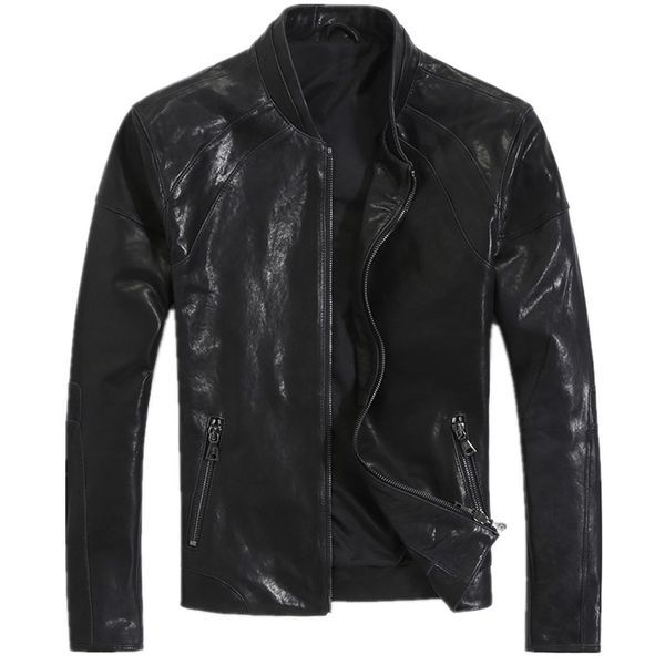 spring autumn genuine leather jacket men short real sheepskin coat motorcycle bomber jacket slim leather jackets 18-012 kj2275, Black
spring autumn genuine leather jacket men short real sheepskin coat motorcycle bomber jacket slim leather jackets 18-012 kj2275, Black