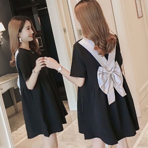 summer stylish doll pregnant women new back bow lovely backless dress short-sleeved little black dress comfortable maternity y190522, White
summer stylish doll pregnant women new back bow lovely backless dress short-sleeved little black dress comfortable maternity y190522, White