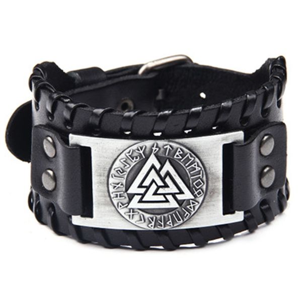 viking valknut symbol nordic runes leather viking bracelet amulet adjustable vintage slavic norway men jewelry wristband bangle, Golden;silver
viking valknut symbol nordic runes leather viking bracelet amulet adjustable vintage slavic norway men jewelry wristband bangle, Golden;silver