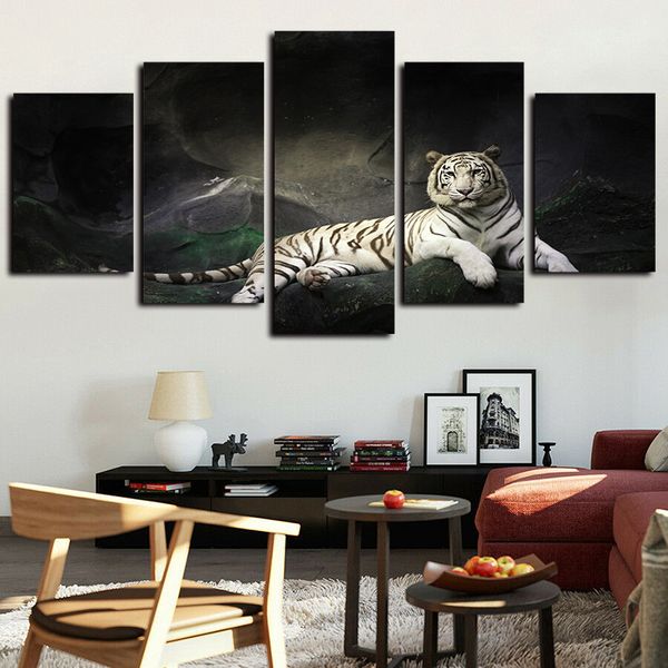 5 panels animal white tiger landscape group painting artworks giclee canvas wall art for home decor abstract poster canvas print
5 panels animal white tiger landscape group painting artworks giclee canvas wall art for home decor abstract poster canvas print