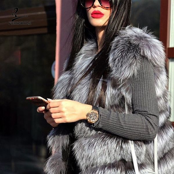 fursarcar 2019 new fashion real silver fur vest women genuine fur sleeveless coat winter warm natural long waistcoat, Black
fursarcar 2019 new fashion real silver fur vest women genuine fur sleeveless coat winter warm natural long waistcoat, Black