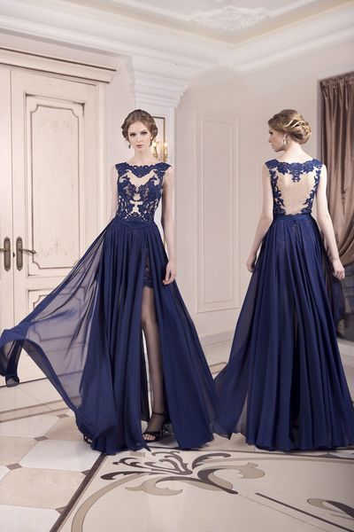 2019 navy prom dresses with detachable train bateau neck a line chiffon lace appliqued evening gowns side split formal party dress, Black;red
2019 navy prom dresses with detachable train bateau neck a line chiffon lace appliqued evening gowns side split formal party dress, Black;red