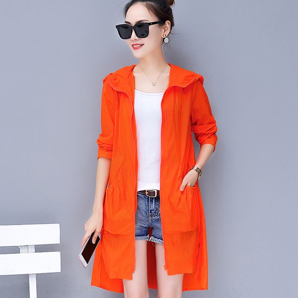 summer thin coat women mid-length sun protection clothing anti-uv plus size long sleeve hooded solid color zipper female jacket, Black;brown
summer thin coat women mid-length sun protection clothing anti-uv plus size long sleeve hooded solid color zipper female jacket, Black;brown