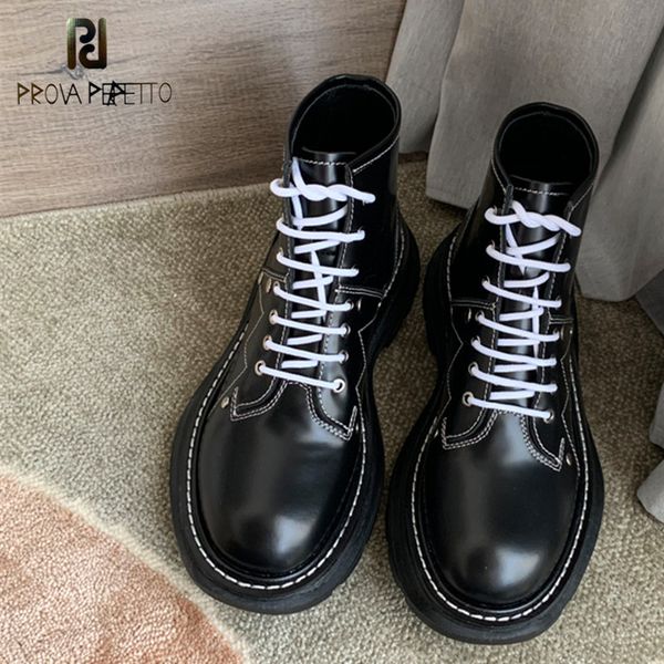 prova perfetto cross lace-up black booties women patent leather sewing thread spring and autumn boots woman botki damskie
prova perfetto cross lace-up black booties women patent leather sewing thread spring and autumn boots woman botki damskie