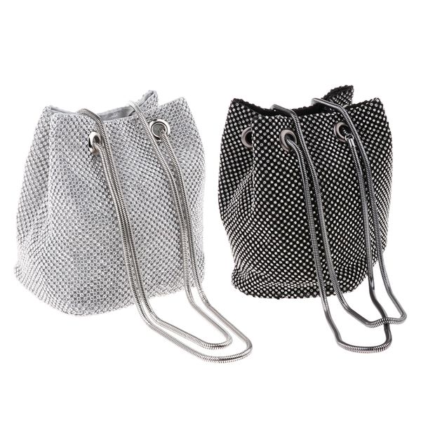 2 pieces evening bag crystal rhinestone bucket bag chain purse party prom, Black;red
2 pieces evening bag crystal rhinestone bucket bag chain purse party prom, Black;red
