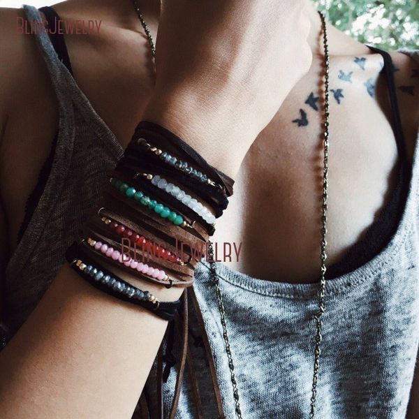 mix stone bar moonstone leather bracelet minimal faux suede wrap bracelet coachella bracelet bm18601 c19021501, Black
mix stone bar moonstone leather bracelet minimal faux suede wrap bracelet coachella bracelet bm18601 c19021501, Black
