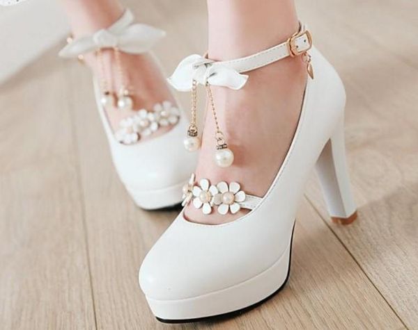 2019 flower women's shoes in spring and autumn with new style high heel coarse heel round head bowknot @7166, Black
2019 flower women's shoes in spring and autumn with new style high heel coarse heel round head bowknot @7166, Black