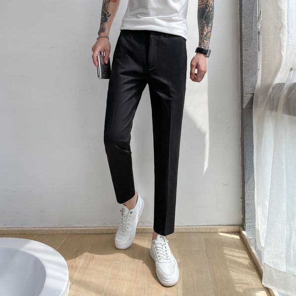 men's suit pants 2020 summer new slim solid color small leg pants nine minutes casual casual fashion youth men's wear, White;black
men's suit pants 2020 summer new slim solid color small leg pants nine minutes casual casual fashion youth men's wear, White;black