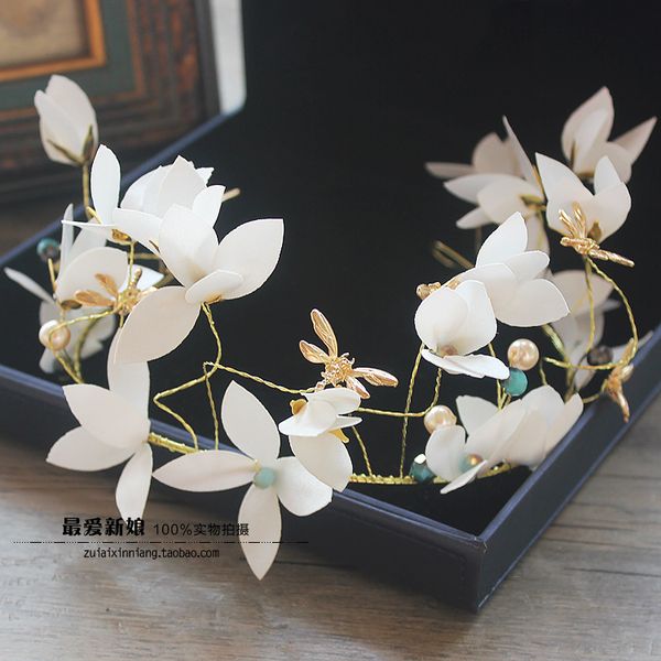 white sweet leaf flower hairbands brides headdress jewelry hoop flower crown wedding hair jewelry, Golden;white
white sweet leaf flower hairbands brides headdress jewelry hoop flower crown wedding hair jewelry, Golden;white