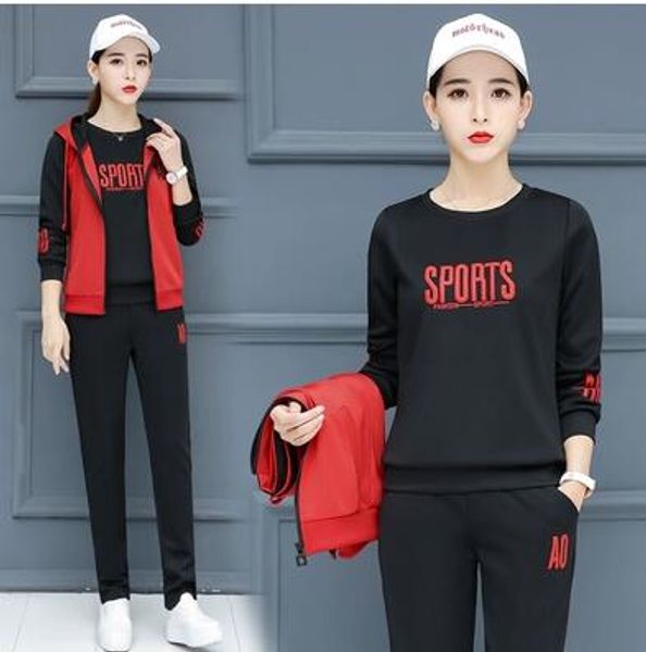 spring autumn new fashion women's clothing sports suit tide korean version long-sleeved casual loose pants vest sweater three-piece, Black;brown
spring autumn new fashion women's clothing sports suit tide korean version long-sleeved casual loose pants vest sweater three-piece, Black;brown