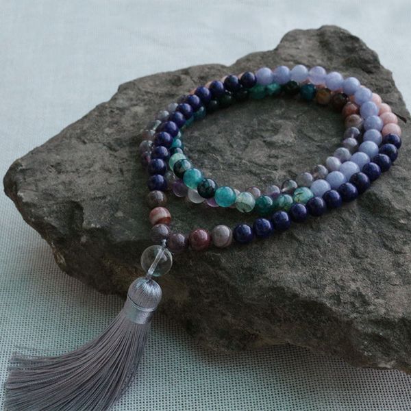8mm amethyst, aquamarine, sun stone, opal, lapis lazuli japamala beads necklace, 108 bead mala, mala jewelry, mala prayer beads, Silver
8mm amethyst, aquamarine, sun stone, opal, lapis lazuli japamala beads necklace, 108 bead mala, mala jewelry, mala prayer beads, Silver