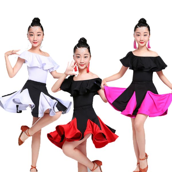 stage wear latin dance dress for girls children cha tango ballroom dancing competition costumes kids practice clothing, Black;red
stage wear latin dance dress for girls children cha tango ballroom dancing competition costumes kids practice clothing, Black;red