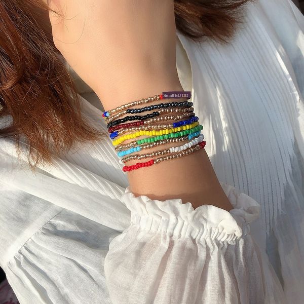 colorful beads bracelet women versatile hand-woven multi-layer elastic rope bracelet accessories, Golden;silver
colorful beads bracelet women versatile hand-woven multi-layer elastic rope bracelet accessories, Golden;silver