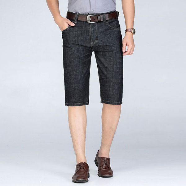 summer fashion men jeans shorts straight fit elastic casual business short jeans half length middle-aged classical denim shorts, Blue
summer fashion men jeans shorts straight fit elastic casual business short jeans half length middle-aged classical denim shorts, Blue