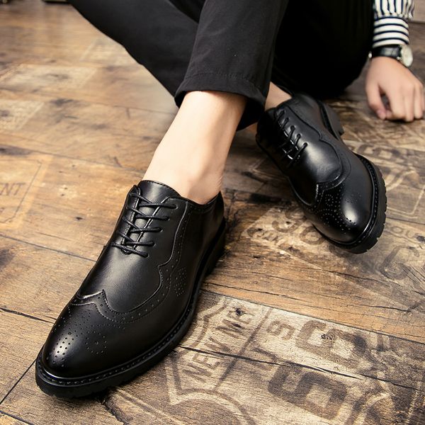 3 colors men dress shoes men brogue leather shoes 2019 new fashion thick sole luxury white business wedding, Black
3 colors men dress shoes men brogue leather shoes 2019 new fashion thick sole luxury white business wedding, Black