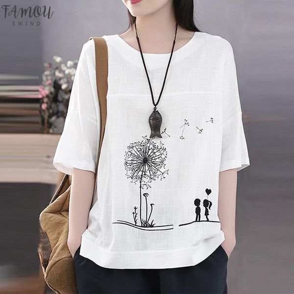 vintage autumn o neck 3 4 sleeve blouse women cotton linen shirt female casual cartoon printed tunic chemise loose blusas, White
vintage autumn o neck 3 4 sleeve blouse women cotton linen shirt female casual cartoon printed tunic chemise loose blusas, White