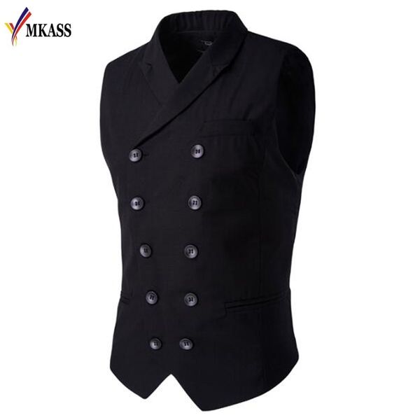 men's clothing british style slim masculino cotton double breasted sleeveless jacket waistcoat suit collar men suit vest, Black;white
men's clothing british style slim masculino cotton double breasted sleeveless jacket waistcoat suit collar men suit vest, Black;white