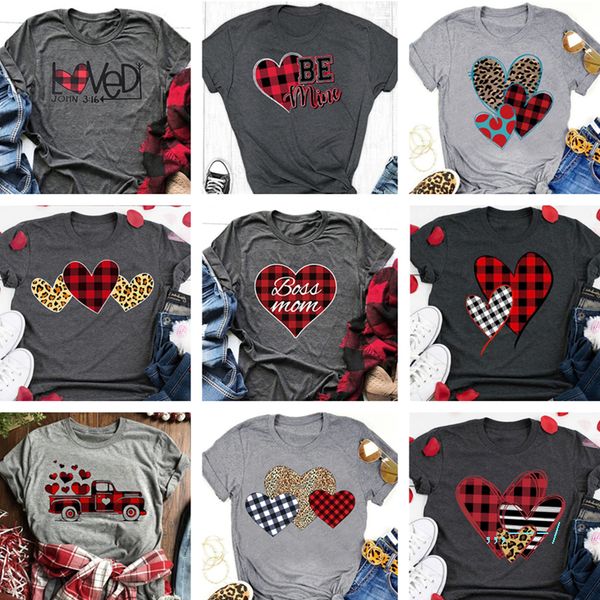 2020 day women t shirts plaid heart love letter short sleeve t-shirt casual ladies tee summer pullover tshirt blouse e1904, White
2020 day women t shirts plaid heart love letter short sleeve t-shirt casual ladies tee summer pullover tshirt blouse e1904, White