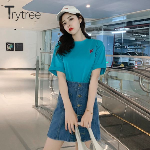 trytree 2020 summer two piece set casual o-образным вырезом письмо 4 цвета топ + юбка ковбой мини однобортный карман набор 2 шт, White
trytree 2020 summer two piece set casual o-образным вырезом письмо 4 цвета топ + юбка ковбой мини однобортный карман набор 2 шт, White