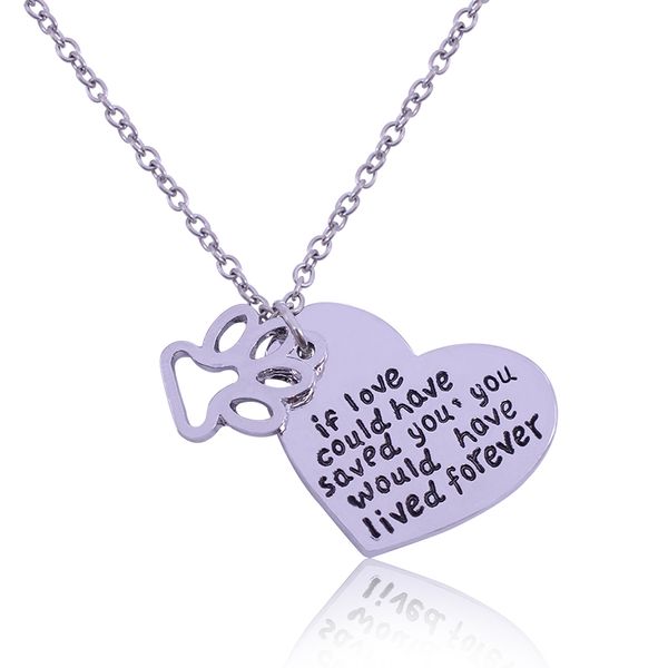 fashion animal necklace simple dog print love heart shaped heart pendant men and women fashion jewelry alloy clavicle chain, Silver
fashion animal necklace simple dog print love heart shaped heart pendant men and women fashion jewelry alloy clavicle chain, Silver