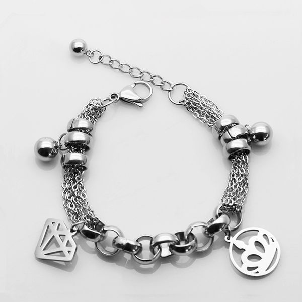 316l stainless steel chain bracelet men women wristband fashion crown charm bracelets for couples jewelry, Black
316l stainless steel chain bracelet men women wristband fashion crown charm bracelets for couples jewelry, Black