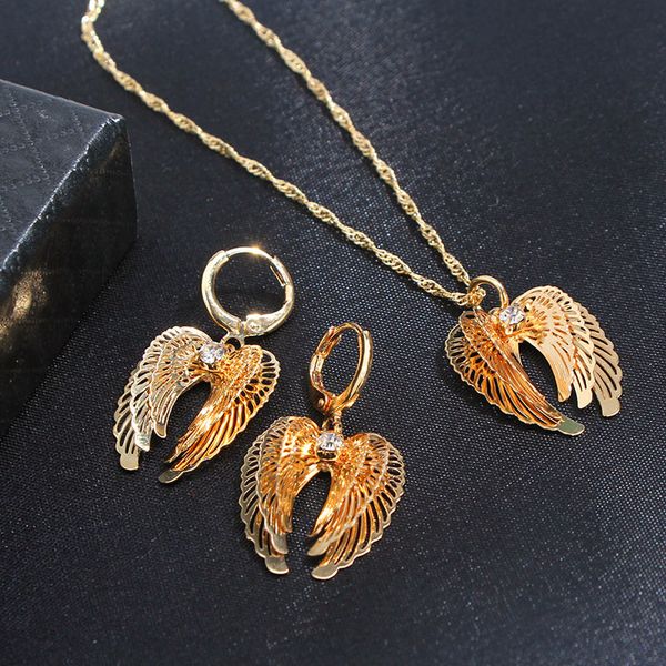 flatfoosie 2020 new gold wings pendant necklace elegant long chain necklace drop earrings fashion wedding jewelry sets for women, Silver
flatfoosie 2020 new gold wings pendant necklace elegant long chain necklace drop earrings fashion wedding jewelry sets for women, Silver