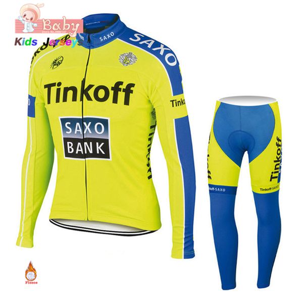 cycling jersey 2020 pro team kid's fleece cycling jersey set long sleeve set boys winter clothing bike uniform, Black;blue