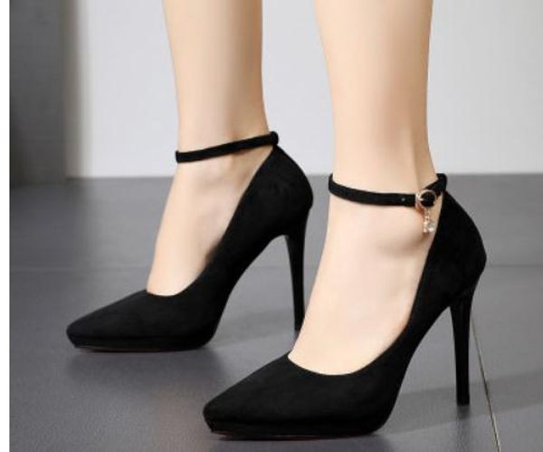 2020 women's shoes in spring and autumn with new style high heel fine heel pointed end suede@7112, Black
2020 women's shoes in spring and autumn with new style high heel fine heel pointed end suede@7112, Black