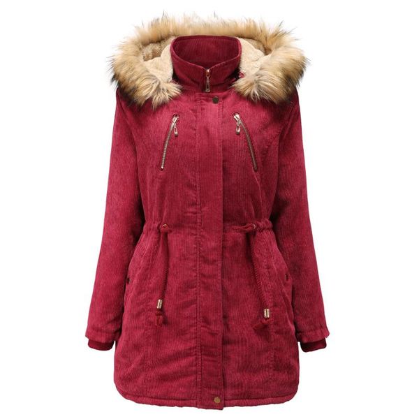 winter corduroy coat cotton parka overcoat women thick long warm faux fur red jacket female girls hooded parka jacket oversize, Black
winter corduroy coat cotton parka overcoat women thick long warm faux fur red jacket female girls hooded parka jacket oversize, Black