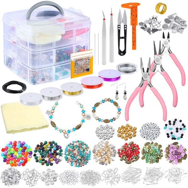 deluxe jewelry making supplies kit assorted beads, charms, findings, bead wire and cord, pliers, caliper and storage case for ne
deluxe jewelry making supplies kit assorted beads, charms, findings, bead wire and cord, pliers, caliper and storage case for ne