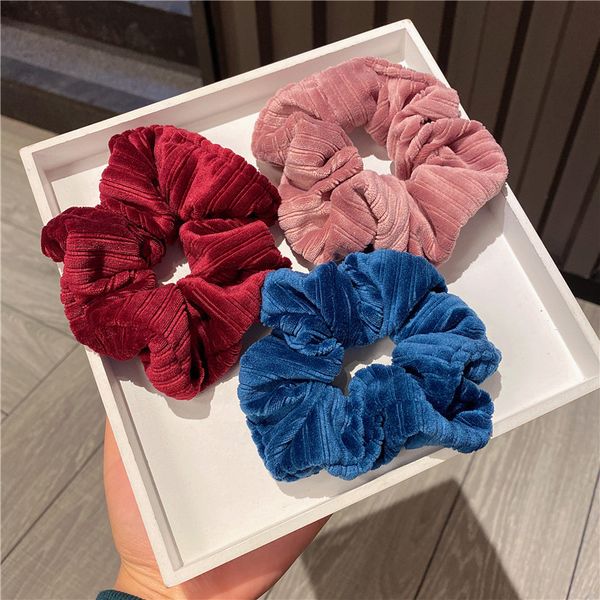 6 colors women warm corduroy big hair scrunchies solid soft vintage hair gums striped fabric rubber bands for hair bun, Pink
6 colors women warm corduroy big hair scrunchies solid soft vintage hair gums striped fabric rubber bands for hair bun, Pink