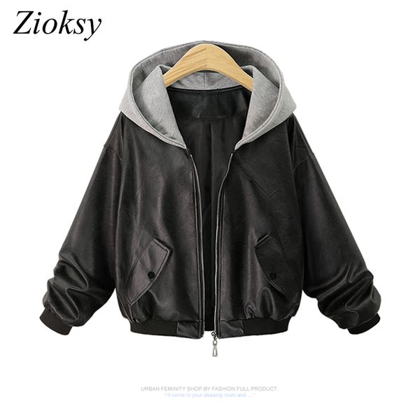 zioksy 2017 autumn winter women pu leather jacket hooded casual jackets long sleeve fashion short coat blouson femme, Black
zioksy 2017 autumn winter women pu leather jacket hooded casual jackets long sleeve fashion short coat blouson femme, Black