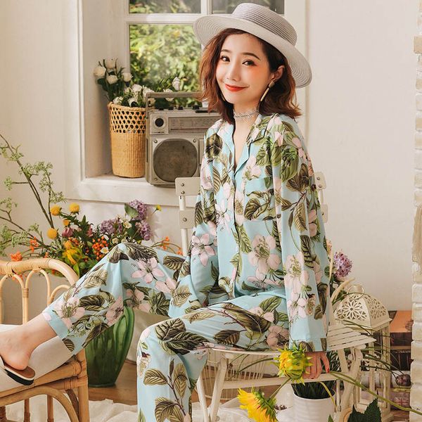 2019 autumn new ladies pajamas set elegant floral printed long sleeve ice silk soft satin sleepwear femme long sleeve homewear, Black;red
2019 autumn new ladies pajamas set elegant floral printed long sleeve ice silk soft satin sleepwear femme long sleeve homewear, Black;red