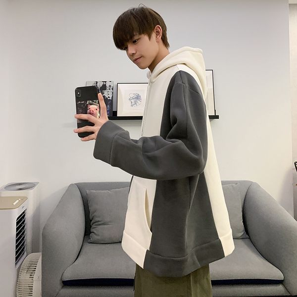 autumn new plus velvet hoodies men warm fashion contrast color casual hooded pullover man streetwear hip hop loose sweatshirt, Black
autumn new plus velvet hoodies men warm fashion contrast color casual hooded pullover man streetwear hip hop loose sweatshirt, Black