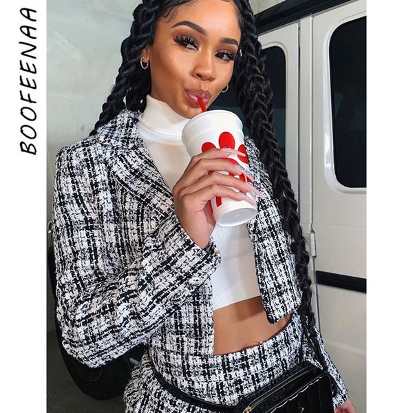 boofeenaa womens jackets and coats 2019 fall winter black and white checkered tweed short wool vintage overcoat c67-ae74
boofeenaa womens jackets and coats 2019 fall winter black and white checkered tweed short wool vintage overcoat c67-ae74
