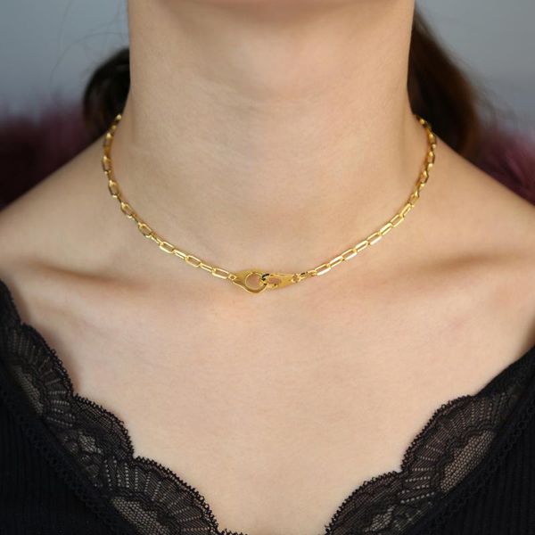 gold color handcuffs punk necklace for women silver bracelets chain choker necklace fashion jewelry summer style gift, Golden;silver
gold color handcuffs punk necklace for women silver bracelets chain choker necklace fashion jewelry summer style gift, Golden;silver
