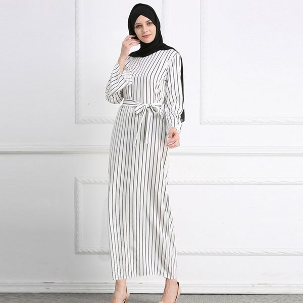 muslim women spring autumn long sleeve o neck striped print fashionable islamic abaya dubai turkey prayer long maxi dress, Black;gray
muslim women spring autumn long sleeve o neck striped print fashionable islamic abaya dubai turkey prayer long maxi dress, Black;gray