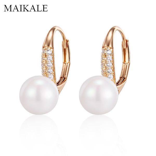 maikale simple round pearl earrings gold/silver color plated zirconia earrings with pearls stud earrings for women jewelry gifts, Golden
maikale simple round pearl earrings gold/silver color plated zirconia earrings with pearls stud earrings for women jewelry gifts, Golden